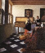 VERMEER VAN DELFT, Jan A Lady at the Virginals with a Gentleman wt oil on canvas